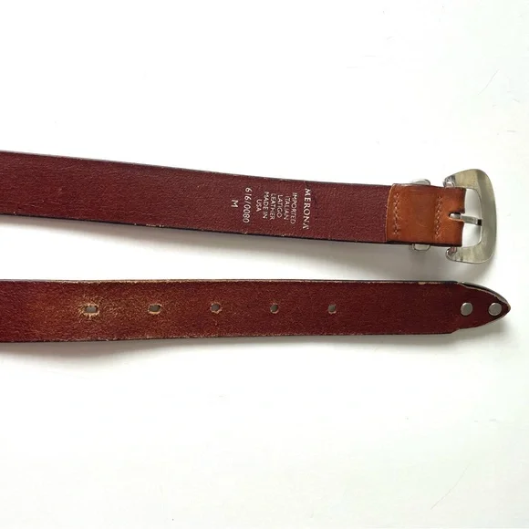 Western Cowgirl Brown Leather Belt Medium - Picture 4 of 8